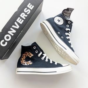 Converse CTAS Hi Black/Egret Leopard Print